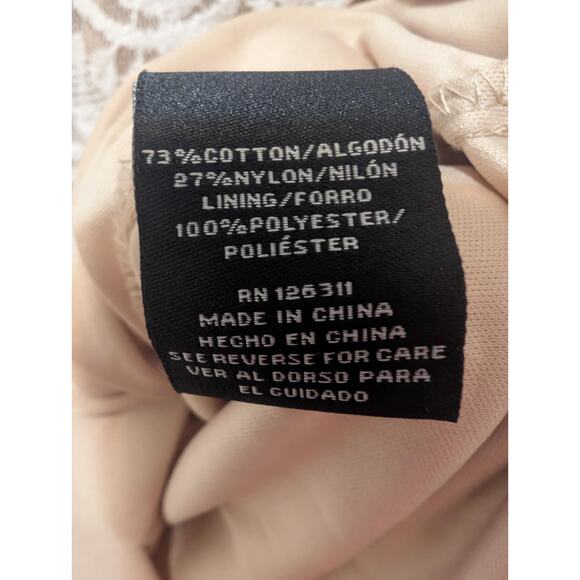 Ronni Nicole 3/4 Sleeve Lace Sheath Lined Ivory Lace Wedding Dress Size 14 - Picture 11 of 12